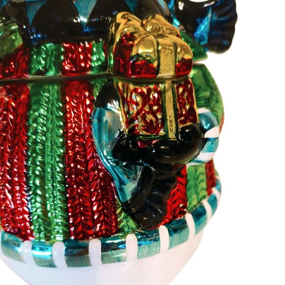 David’s Cookies Metallic Snowman Holding Christmas Presents Cookie Jar - Picture 6 of 8
